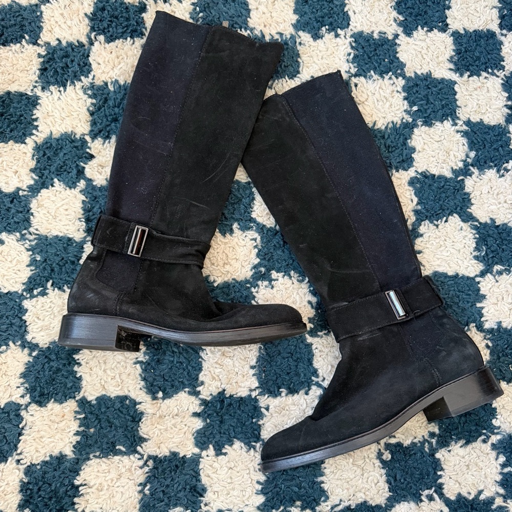 Aquatalia GIADA Size 6.5 Black Belted Riding Boots